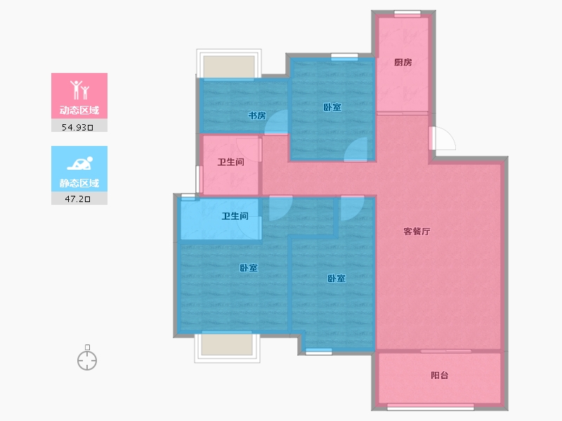 福建省-福州市-水晶榕著-92.77-户型库-动静分区