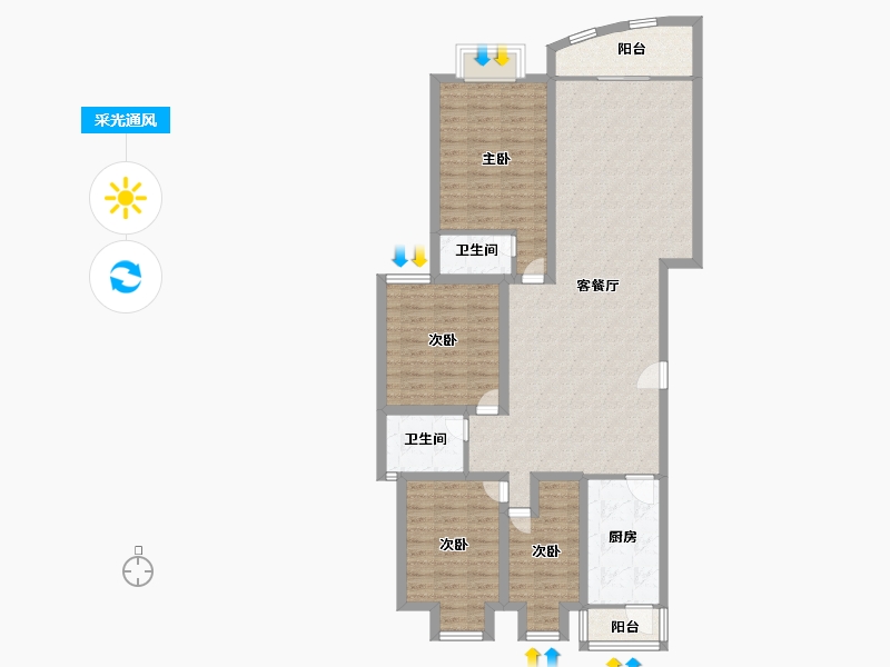 广东省-深圳市-桃源居12区（桃源居）-113.17-户型库-采光通风