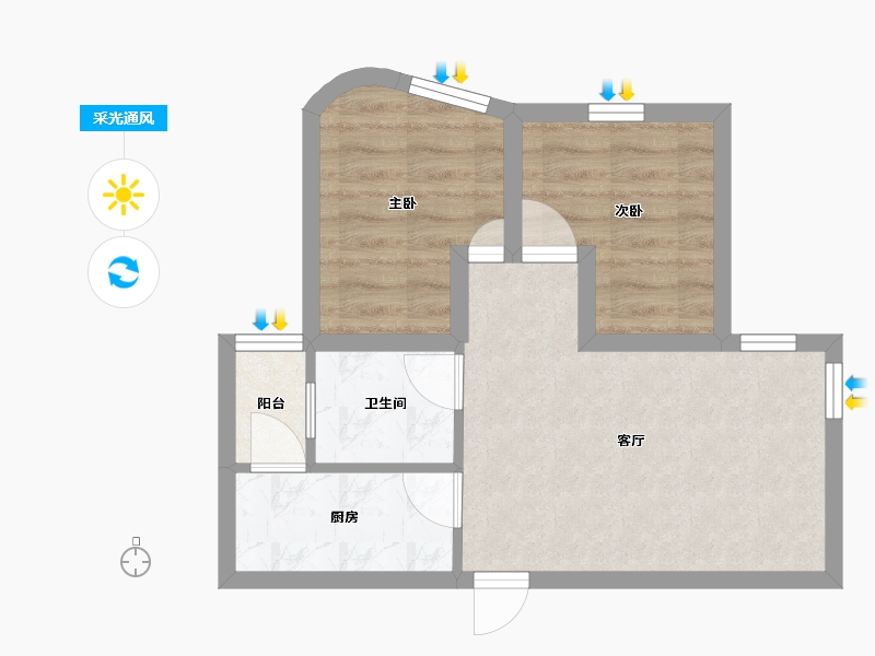 广东省-深圳市-汇景豪苑-43.71-户型库-采光通风