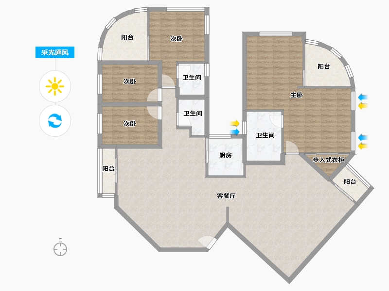 广东省-深圳市-锦绣花园四期-169.03-户型库-采光通风