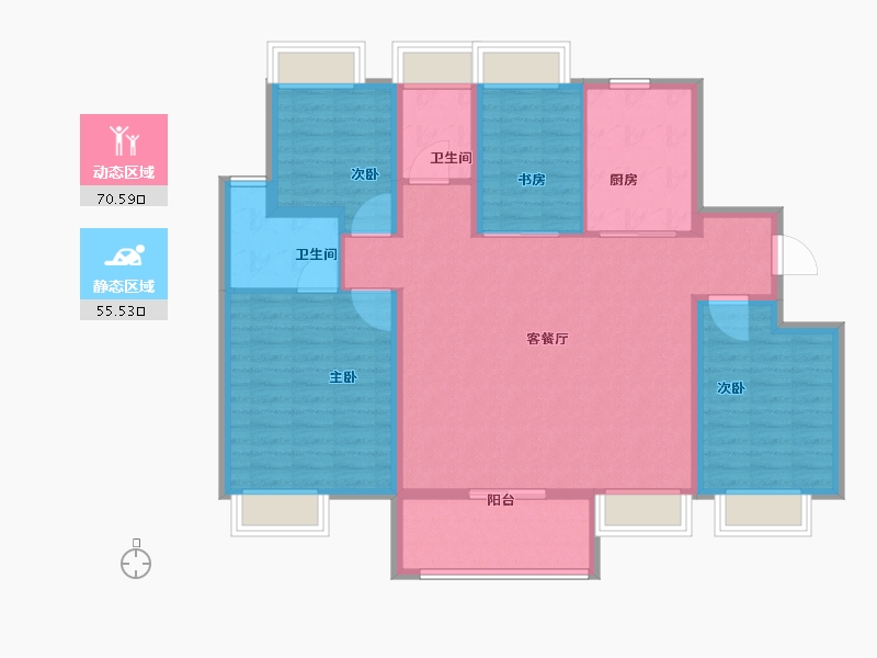 上海-上海市-招商南昌市政·公园1872-114.01-户型库-动静分区