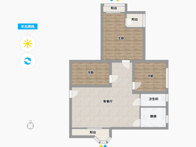 广东省-深圳市-常丰花园-83.46-户型库-采光通风