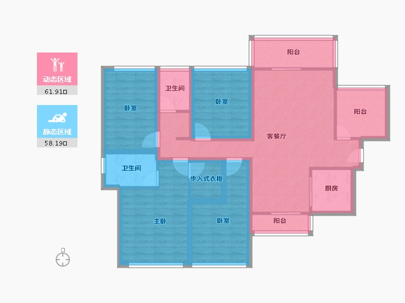 广东省-深圳市-宏发世纪城二期-105.78-户型库-动静分区