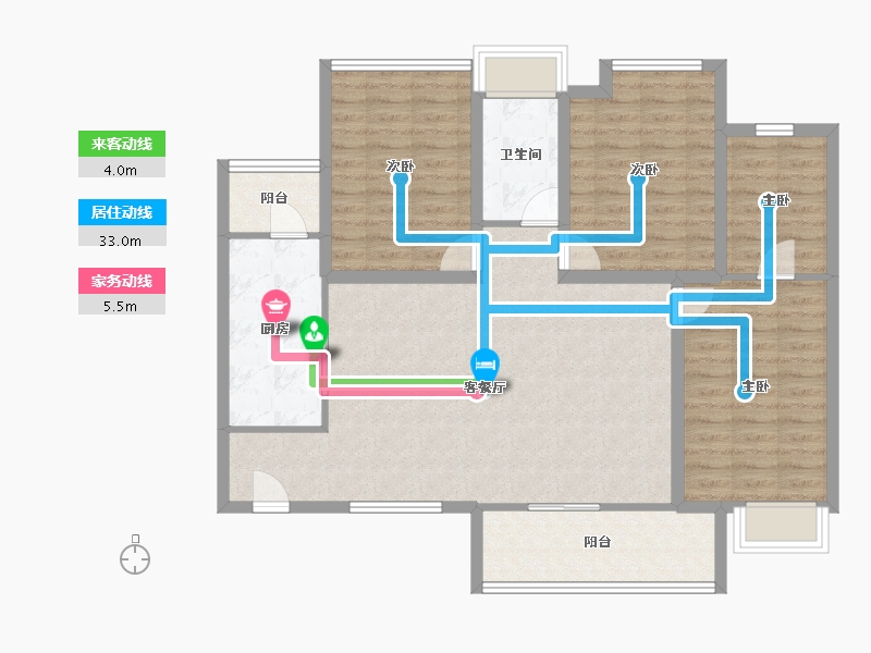 黑龙江省-鹤岗市-海湾小区-107.02-户型库-动静线