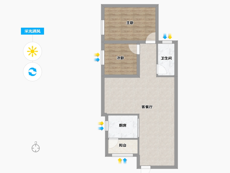 广东省-深圳市-田心庆云花园-60.33-户型库-采光通风