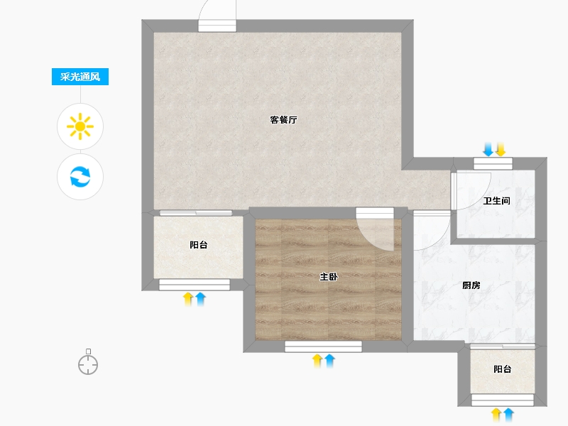 广东省-深圳市-创世纪滨海花园-40.21-户型库-采光通风