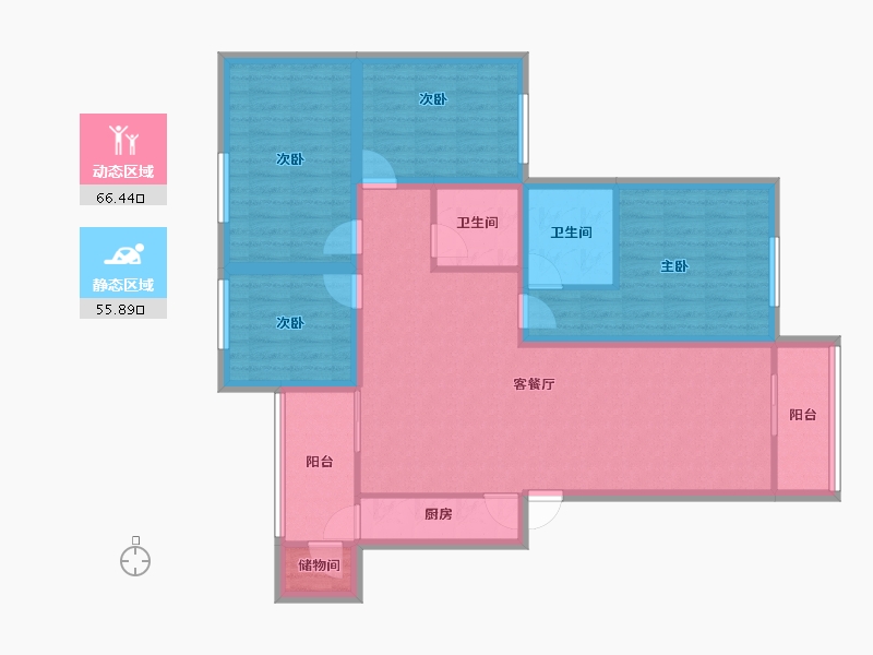 广东省-深圳市-和顺苑(和兴花园三期)-109.44-户型库-动静分区