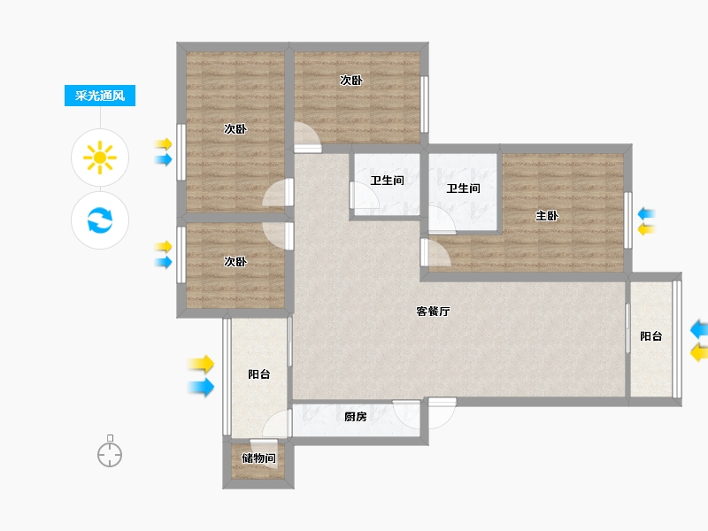 广东省-深圳市-和顺苑(和兴花园三期)-109.44-户型库-采光通风