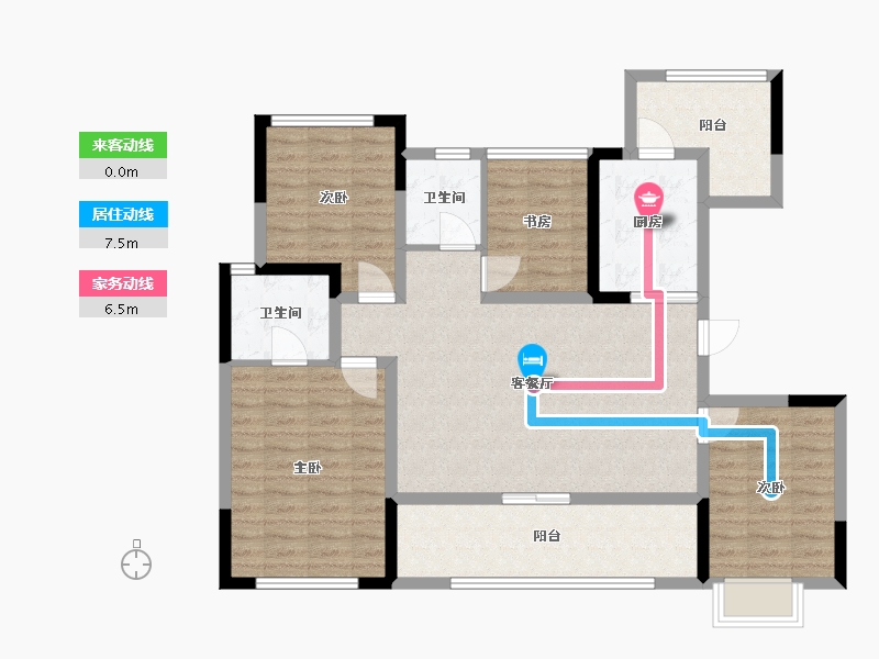 四川省-成都市-锦绣天宸-104.98-户型库-动静线