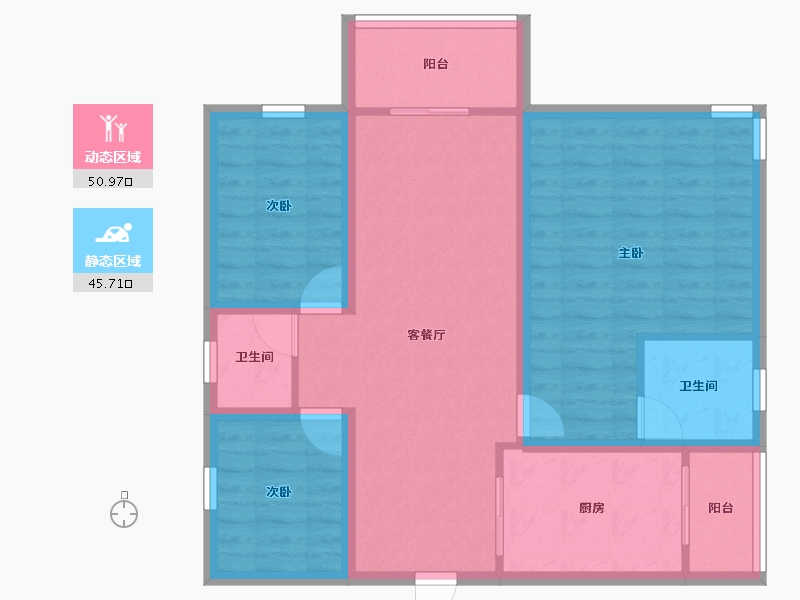 广东省-深圳市-万裕椰风海岸-86.30-户型库-动静分区