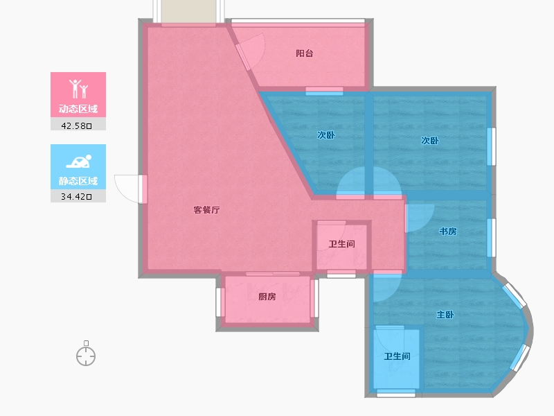 广东省-深圳市-洪湖花园-67.81-户型库-动静分区