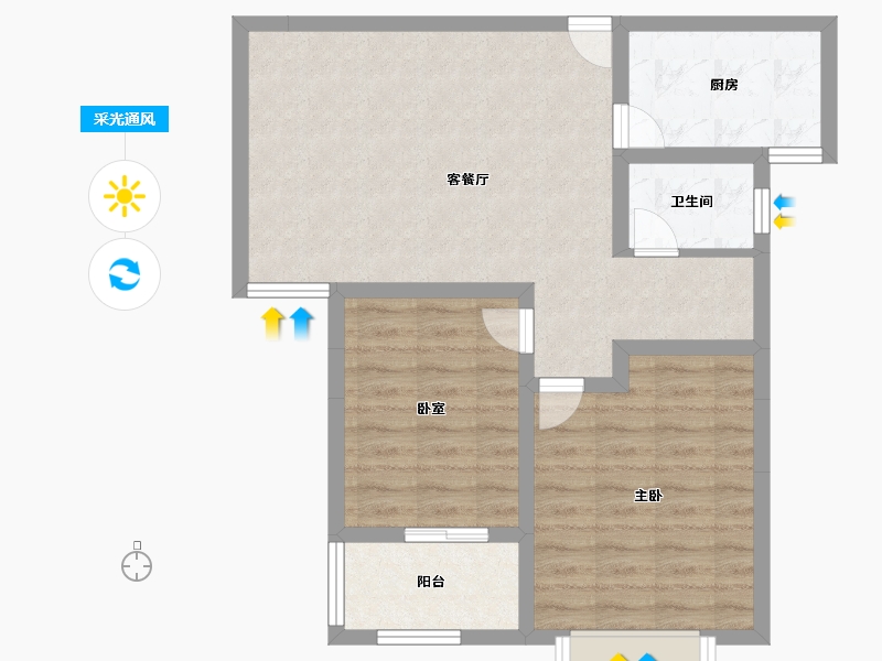 河南省-郑州市-商都阜园-68.88-户型库-采光通风