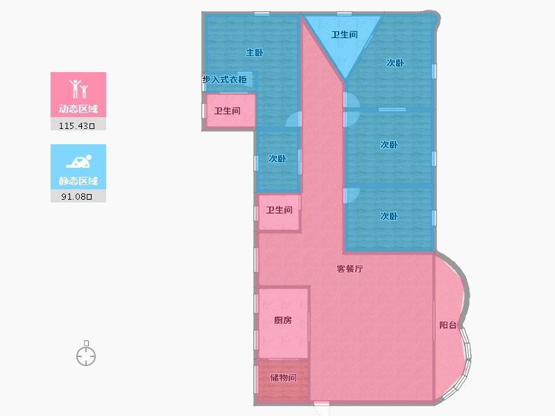 广东省-深圳市-鸿景园-189.11-户型库-动静分区