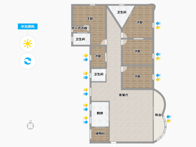 广东省-深圳市-鸿景园-189.11-户型库-采光通风