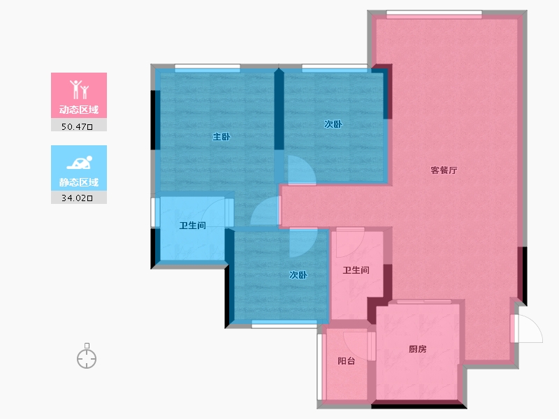 四川省-成都市-邦泰熙华天骄-75.21-户型库-动静分区