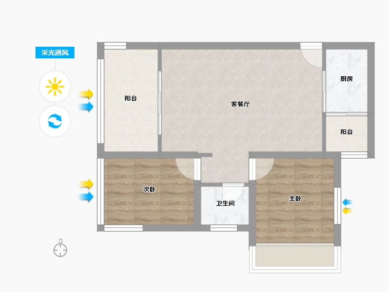 广东省-深圳市-合正瑞园-55.37-户型库-采光通风