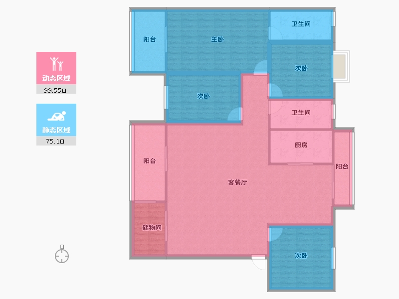 广东省-深圳市-金泓凯旋城-159.03-户型库-动静分区