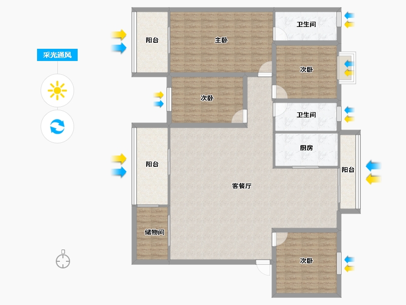 广东省-深圳市-金泓凯旋城-159.03-户型库-采光通风