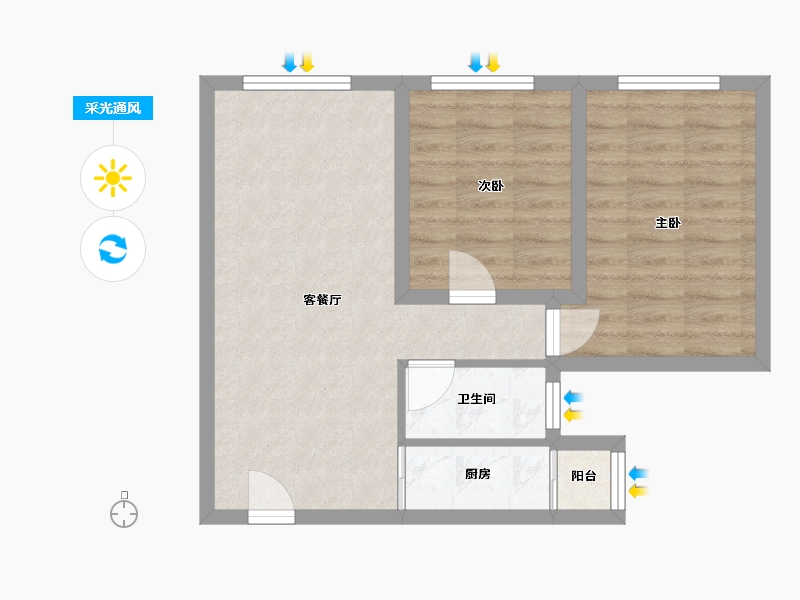 广东省-深圳市-百富大厦-54.80-户型库-采光通风