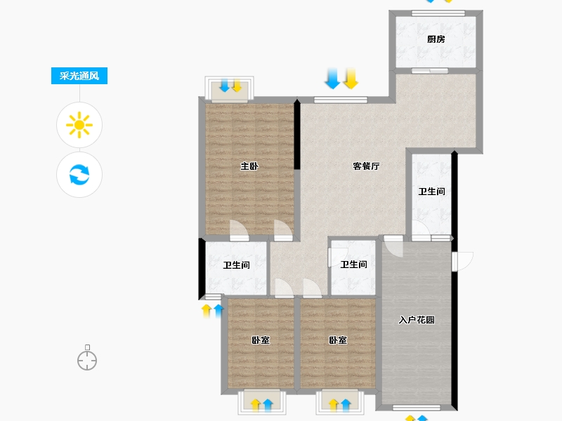 四川省-成都市-万科魅力之城-三期-112.00-户型库-采光通风