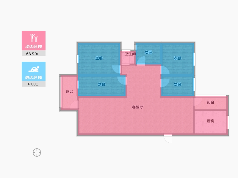 广东省-深圳市-愉园新苑-96.96-户型库-动静分区