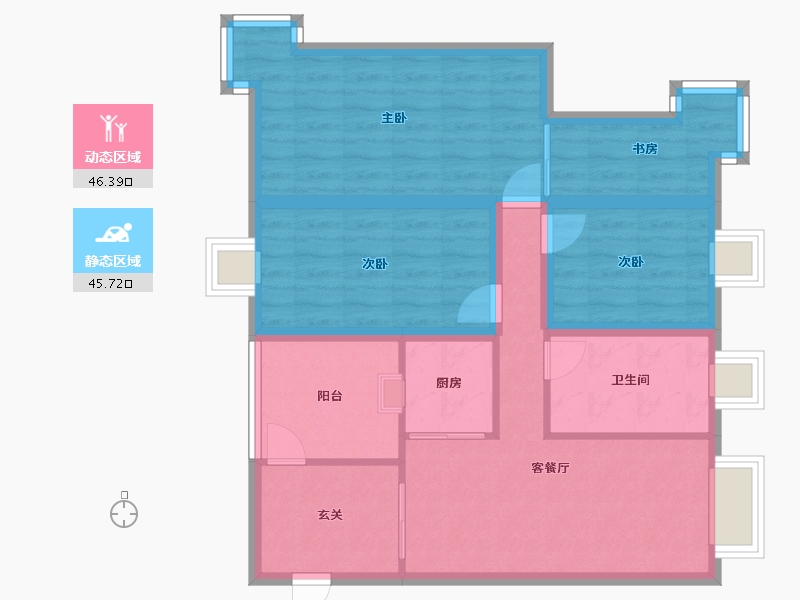 广东省-深圳市-鼎太风华(六期)-81.19-户型库-动静分区