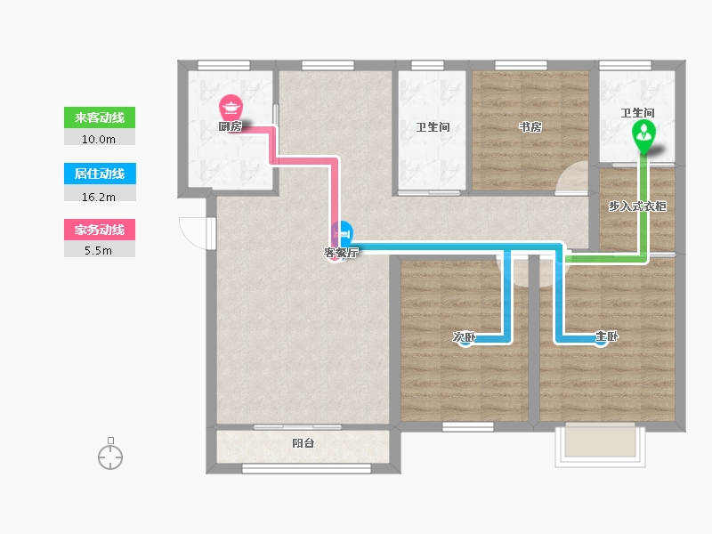 广东省-深圳市-百仕达花园(一期)-94.64-户型库-动静线