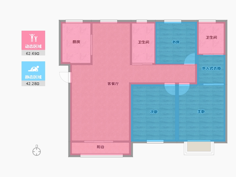 广东省-深圳市-百仕达花园(一期)-94.64-户型库-动静分区