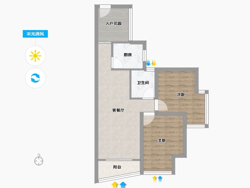 广东省-深圳市-名居绿海名居-55.58-户型库-采光通风