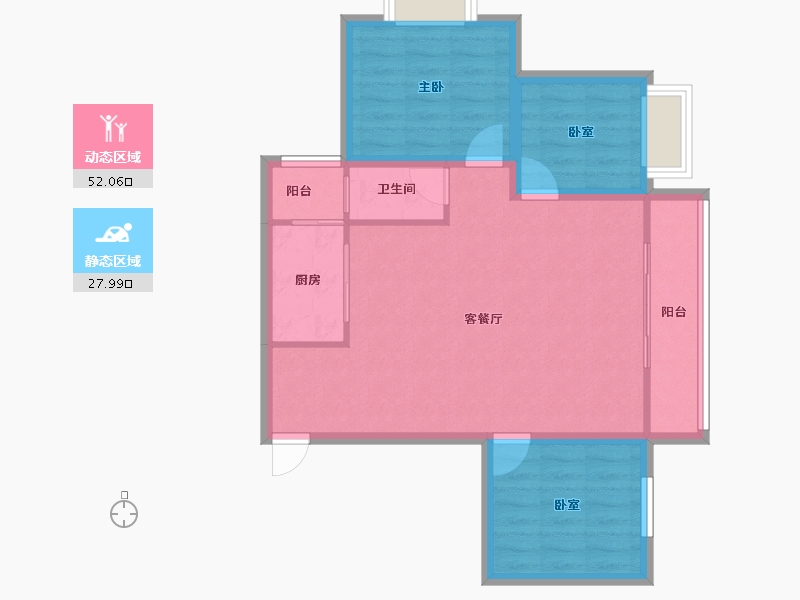 广东省-深圳市-前海金岸-71.96-户型库-动静分区