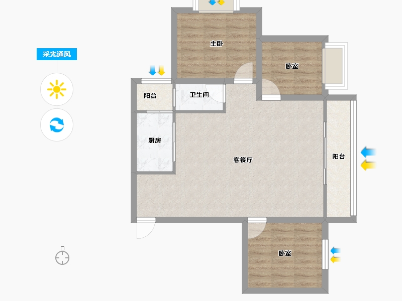 广东省-深圳市-前海金岸-71.96-户型库-采光通风