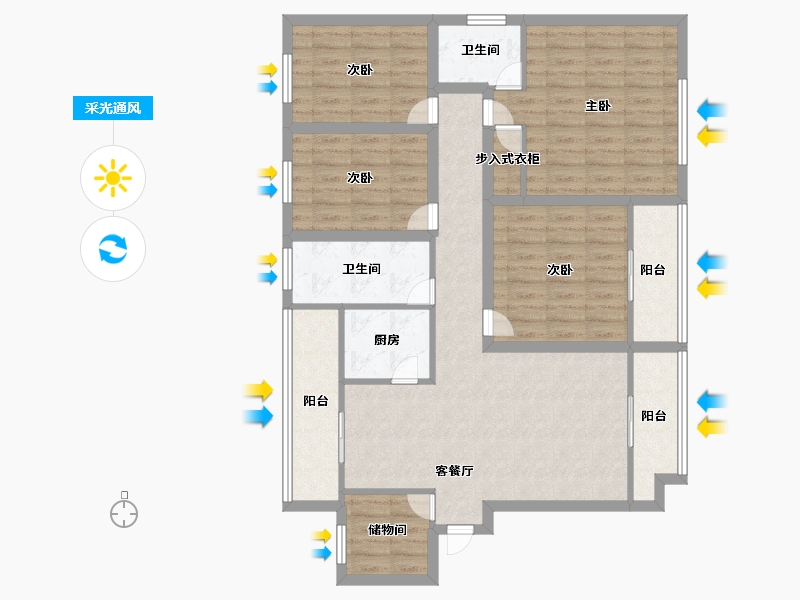 广东省-深圳市-金汐府小区-106.40-户型库-采光通风