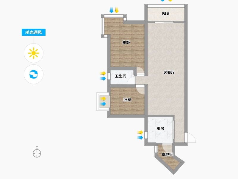 广东省-深圳市-信和自由广场-54.14-户型库-采光通风