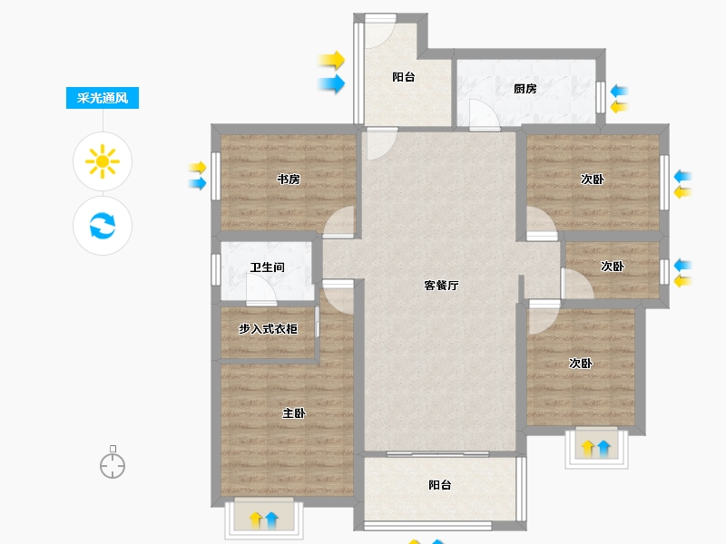 广东省-深圳市-南航明珠花园-100.90-户型库-采光通风