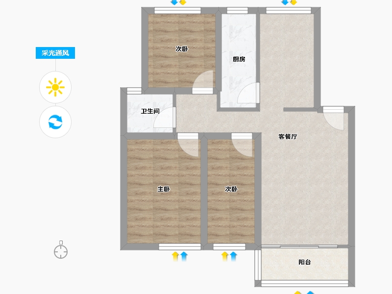 广东省-深圳市-荔苑小区(北区)-66.02-户型库-采光通风