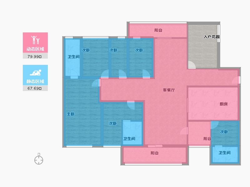 广东省-深圳市-大冲城市花园-140.00-户型库-动静分区