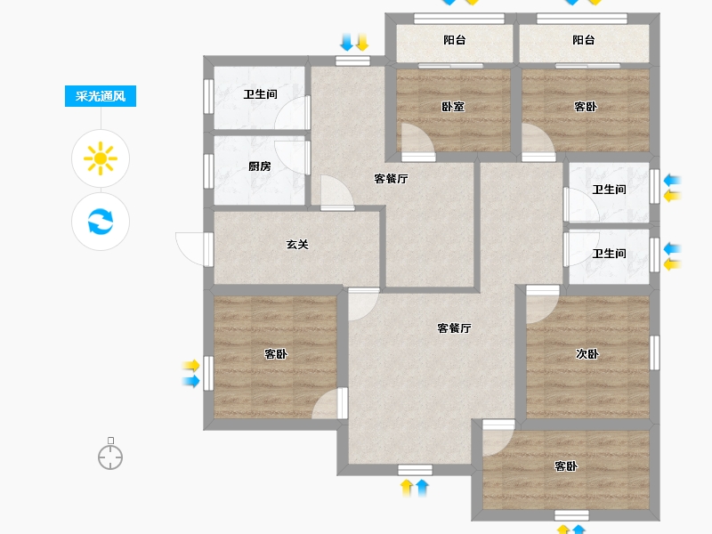 广东省-深圳市-文峰华庭-91.40-户型库-采光通风