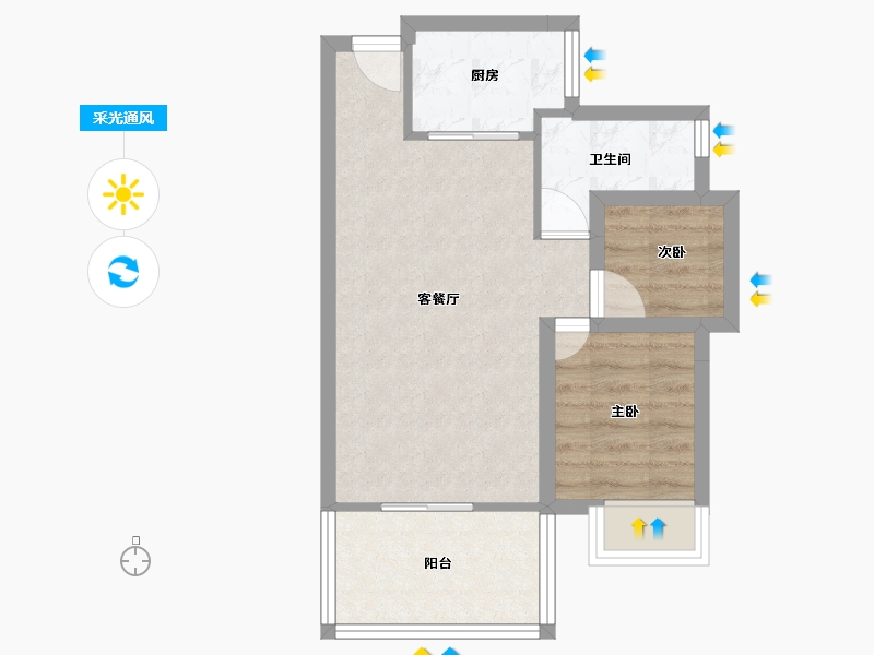 广东省-深圳市-碧海富通城一期-47.81-户型库-采光通风