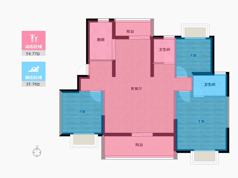 云南省-昆明市-金地自在城-82.03-户型库-动静分区