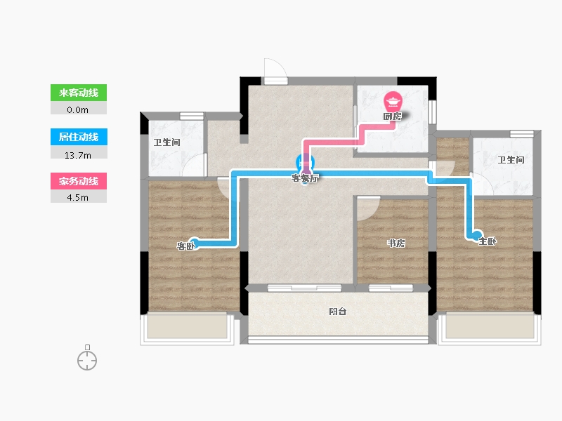 浙江省-台州市-绿城·江澜鸣翠-80.00-户型库-动静线