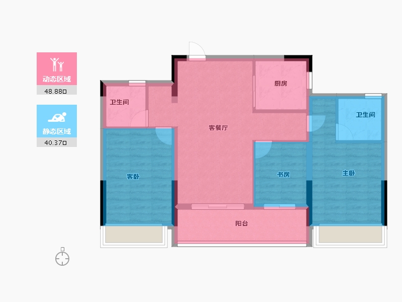 浙江省-台州市-绿城·江澜鸣翠-80.00-户型库-动静分区