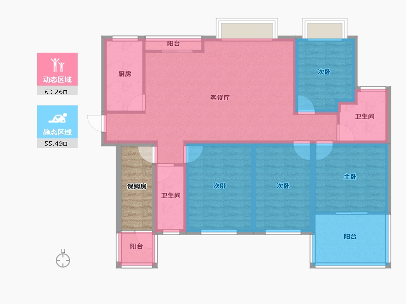 广东省-深圳市-碧海富通城一期-111.52-户型库-动静分区