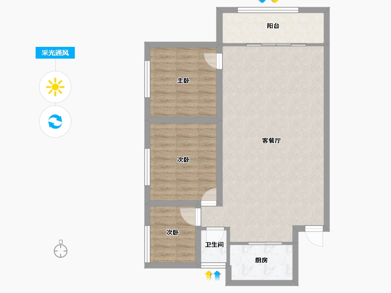 广东省-深圳市-汇雅苑-76.51-户型库-采光通风