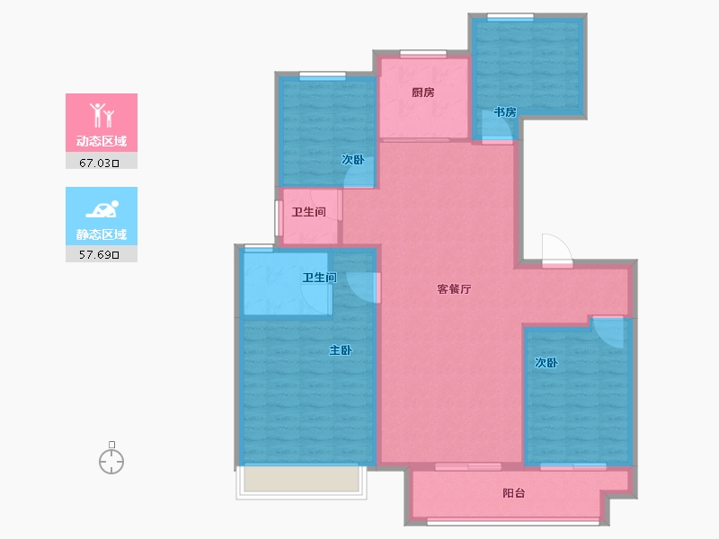 江苏省-徐州市-保利云上-113.01-户型库-动静分区