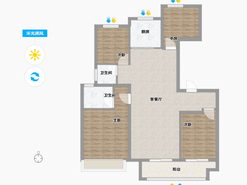 江苏省-徐州市-保利云上-113.01-户型库-采光通风