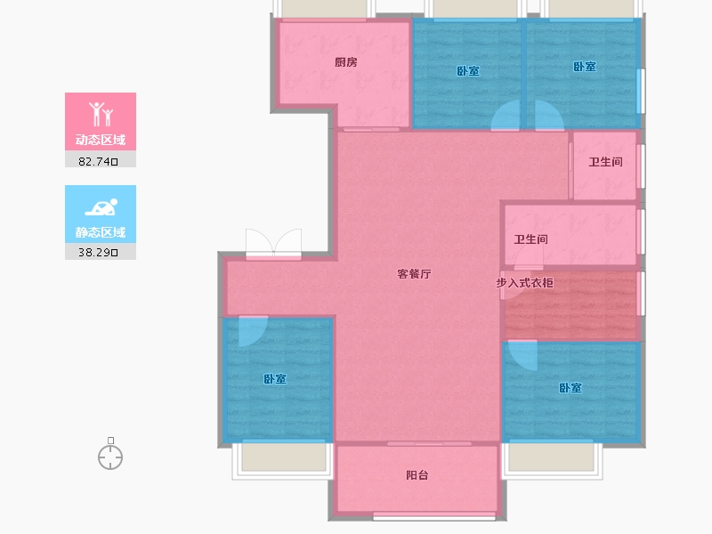 湖北省-武汉市-中国电建地产·汉口公馆-111.30-户型库-动静分区