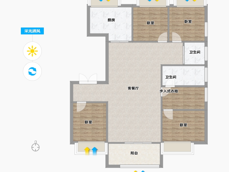 湖北省-武汉市-中国电建地产·汉口公馆-111.30-户型库-采光通风