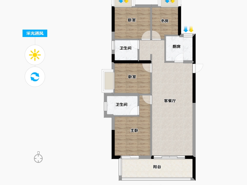 福建省-福州市-滨海金茂智慧科学城-87.29-户型库-采光通风