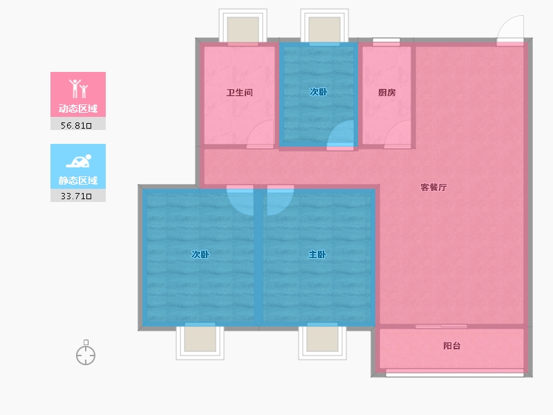 广东省-深圳市-粤海花园-80.54-户型库-动静分区