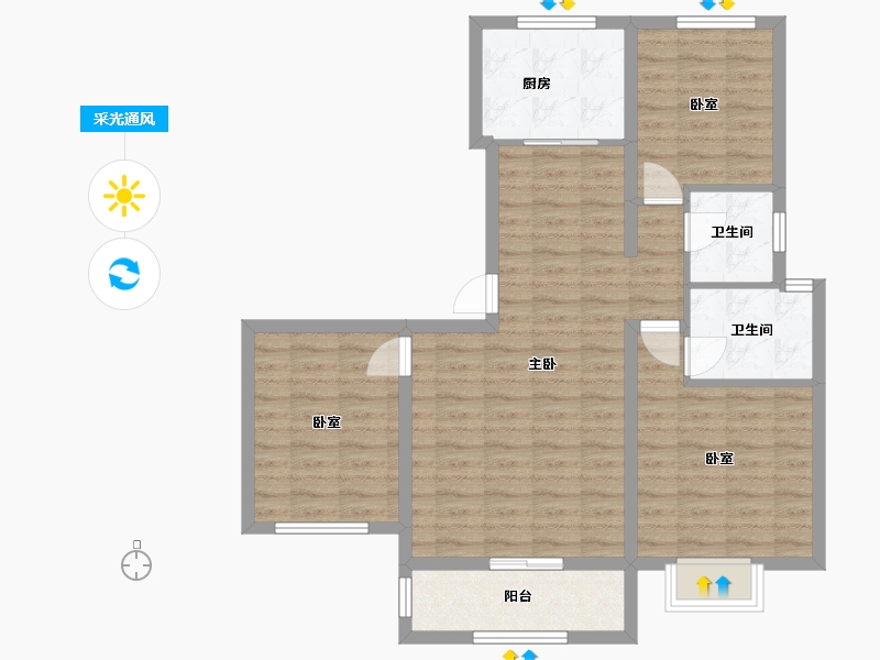 河北省-石家庄市-太和荣域府-101.21-户型库-采光通风